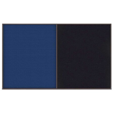 United Visual Products Double Door Radius Corkboard, 42"x32", Bla, UV70025RC-BLACK-BLSPRU UV70025RC-BLACK-BLSPRU